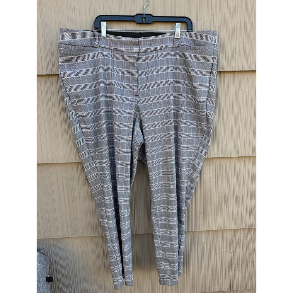 Lane Bryant The Allie Grey Plaid Straight Leg Dress Pants Womens 26R